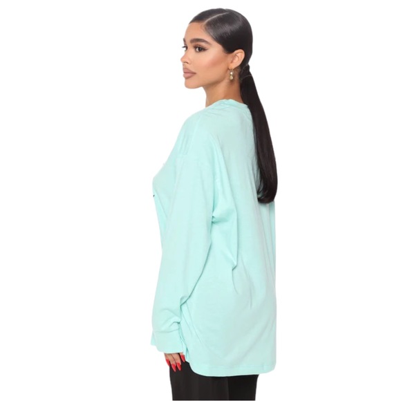 NWT Fashion Nova Mint Cute But Psycho Butterfly Long Sleeve Graphic T-Shirt - Picture 8 of 8